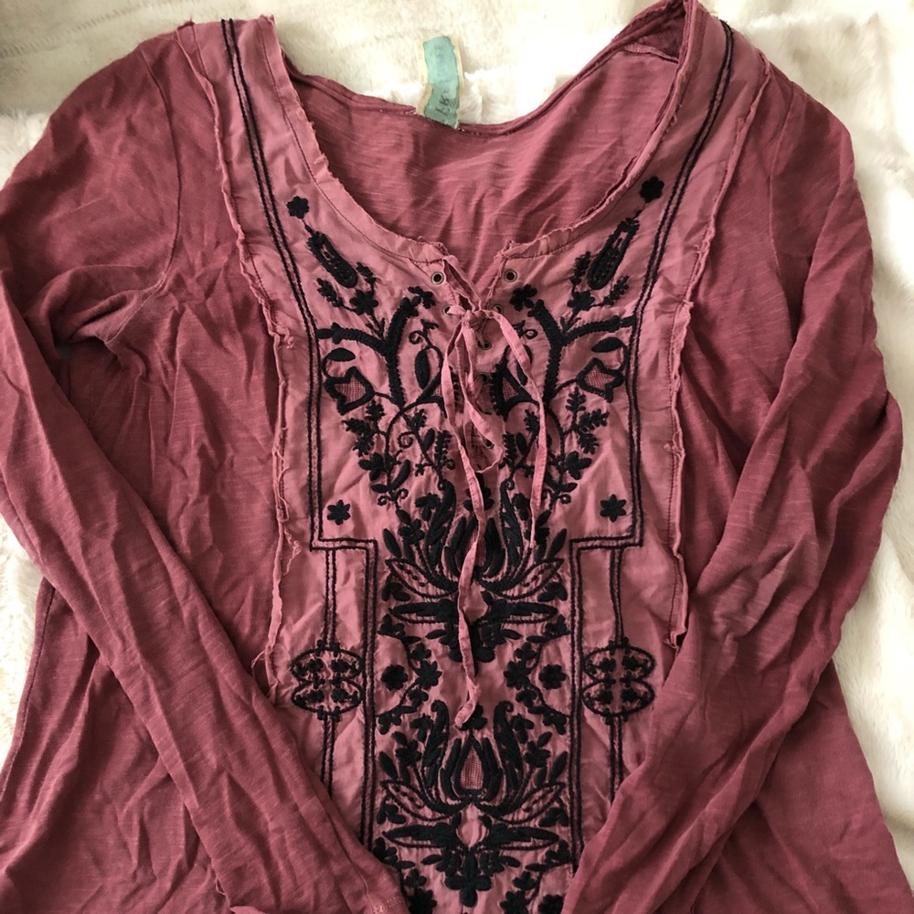 FREE PEOPLE LACE UP HIGH LOW TOP